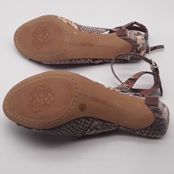 Vince Camuto Reteema Snake Embossed Ankle-Strap Sandals Size 8M Like New - Picture 11 of 11